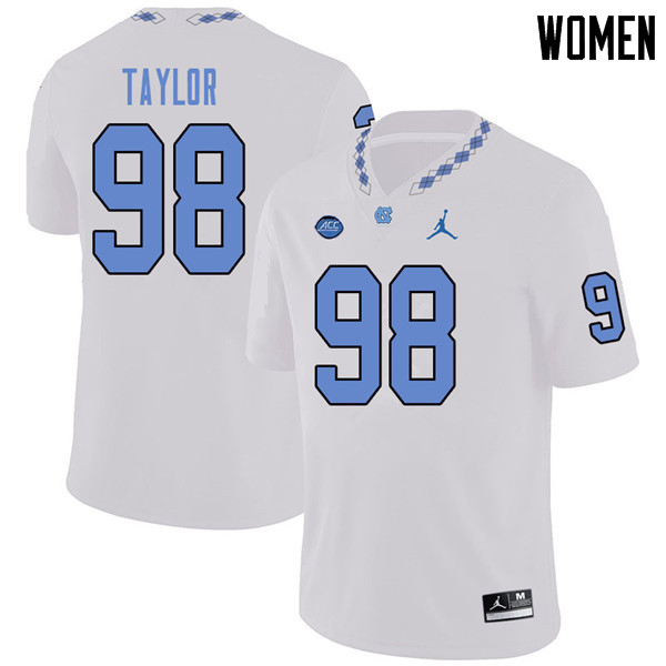 Jordan Brand Women #98 Lawrence Taylor North Carolina Tar Heels College Football Jerseys Sale-White